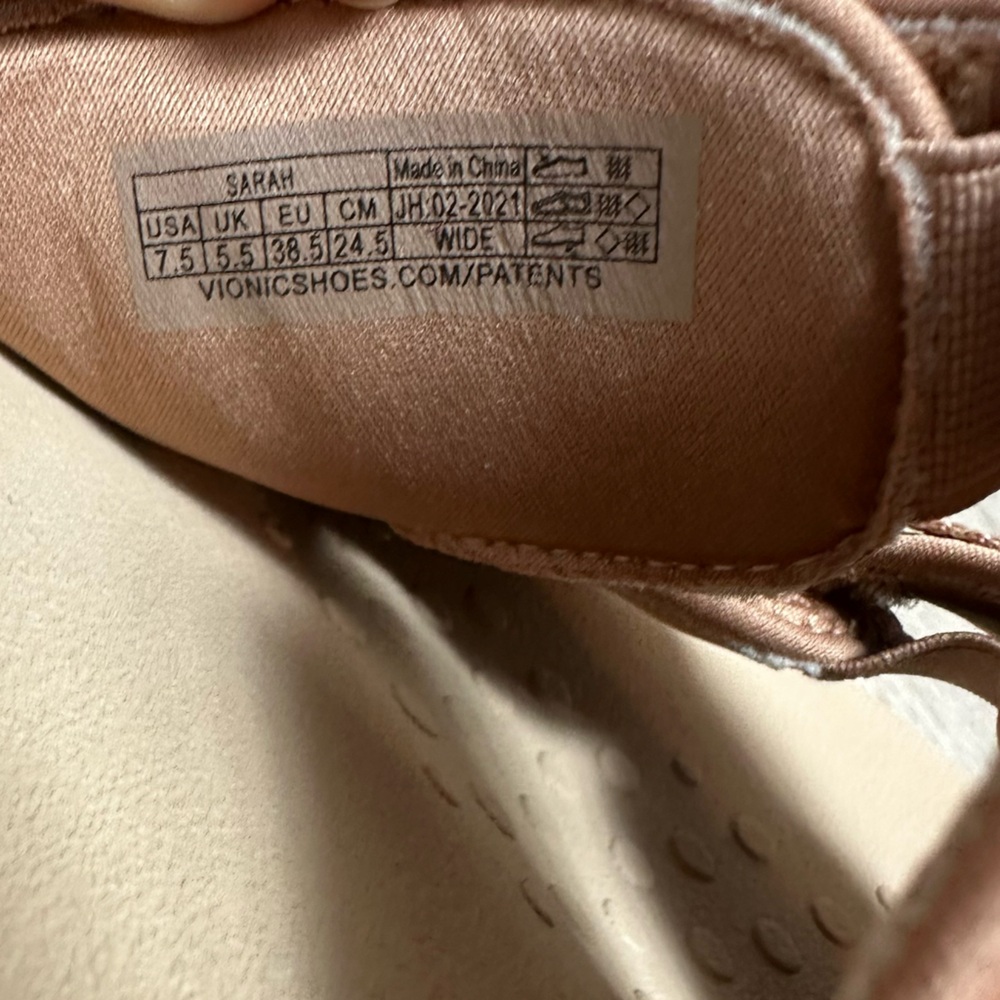 Vionic Sarah Macaroon Pink Hook & Loop Strap Casual Comfort Slide Sandal Sz 7.5 - Picture 9 of 10